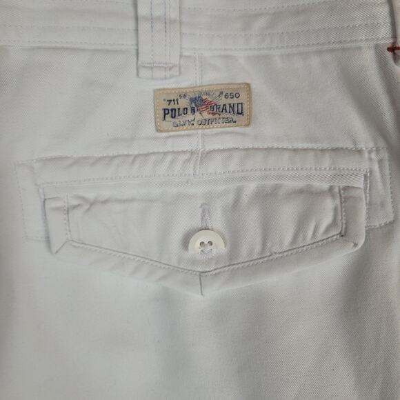 Polo Ralph Lauren Shorts Men 38 White Graphic Cargo Utility Pockets Twill Preppy - Picture 11 of 11